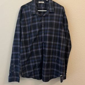 Slate denim Co. Blue mens plaid button down size xxl